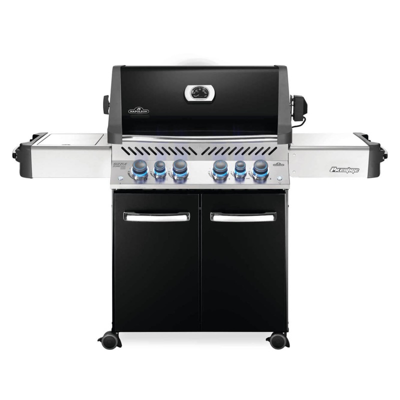 Napoleon Prestige 500 RSIB Black Freestanding Gas Grill w/ Infrared Side and Rear Burners