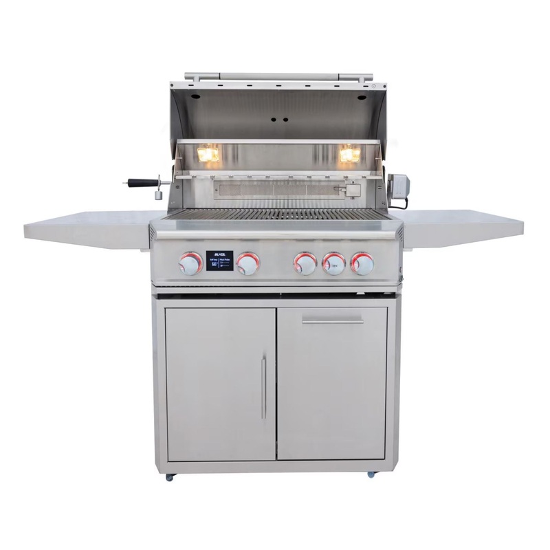 Blaze LTE PRO 32-Inch 4-Burner Freestanding Gas Grill w/ Digital Temperature Screen & Rear Infrared Burner