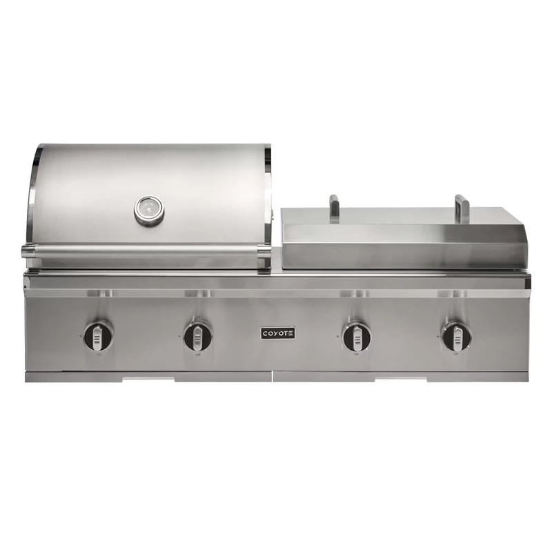 Coyote 50-Inch Built-in Gas Grill & Flat Top Combo