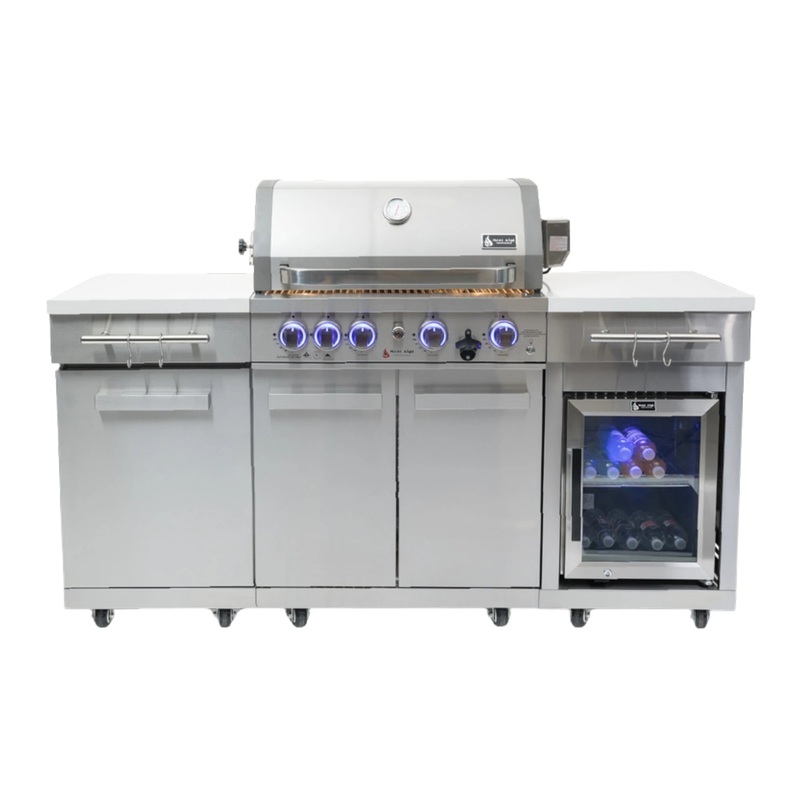 Mont Alpi MA-957RSFC 6 Ft Propane Outdoor Kitchen Island w/ Refrigerator