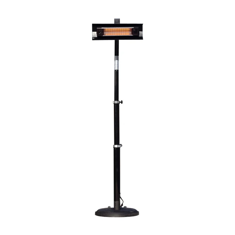 Well Traveled Living Black Telescoping Offset Pole Mounted Infrared Patio Heater