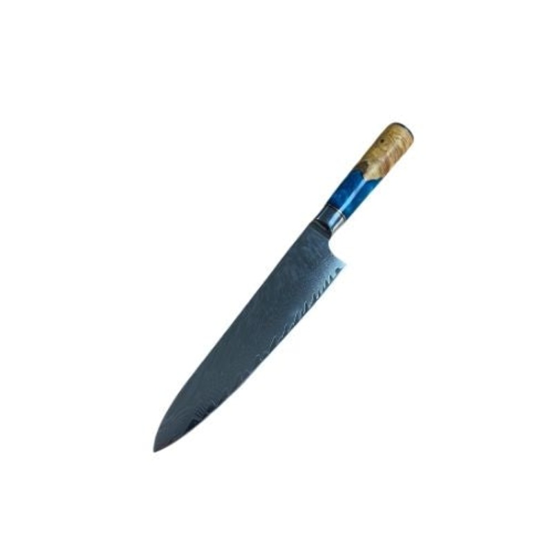 Luxury Blue Damascus Premium Chef Knife 8 Inch Blade