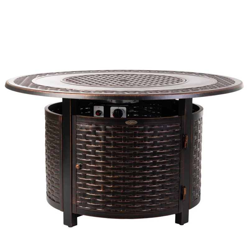 Well Traveled Living Bellante Woven Aluminum Propane Fire Pit