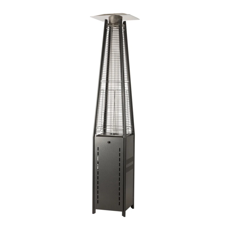 Well Traveled Living Hammered Platinum Square Pyramid Flame Patio Heater