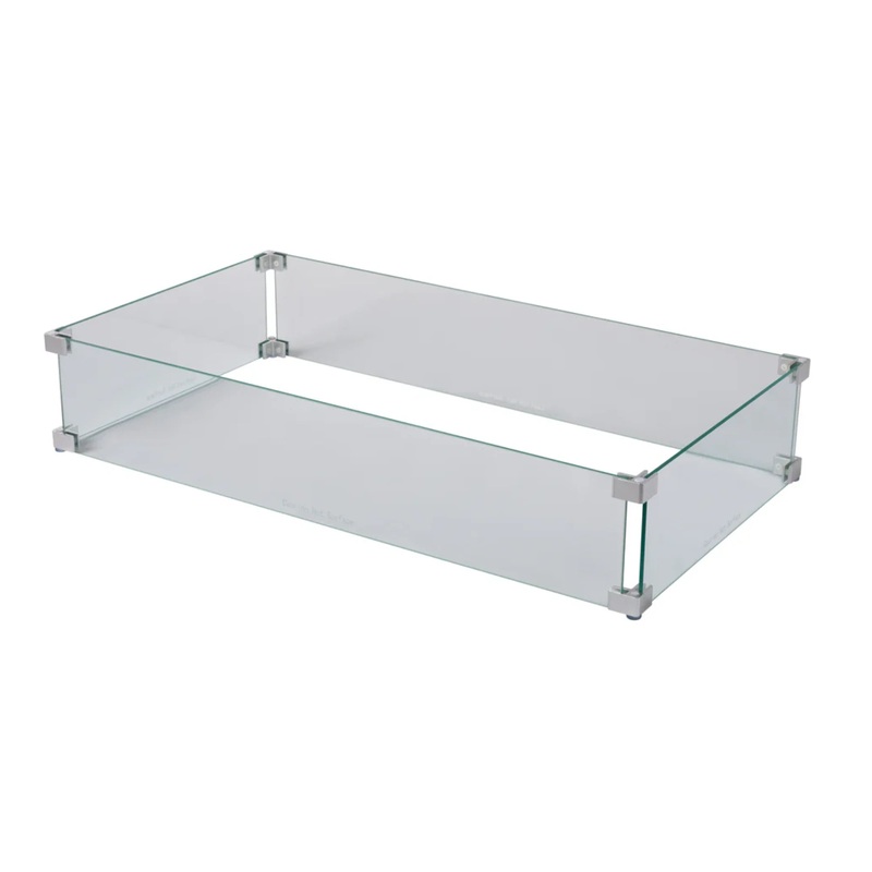well Traveled Living Tempered Glass Wind Guard for Rectangular Fire Pits