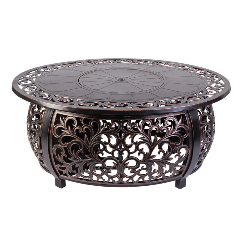 Well Traveled Living Toulon Oval Aluminum Propane Fire Pit