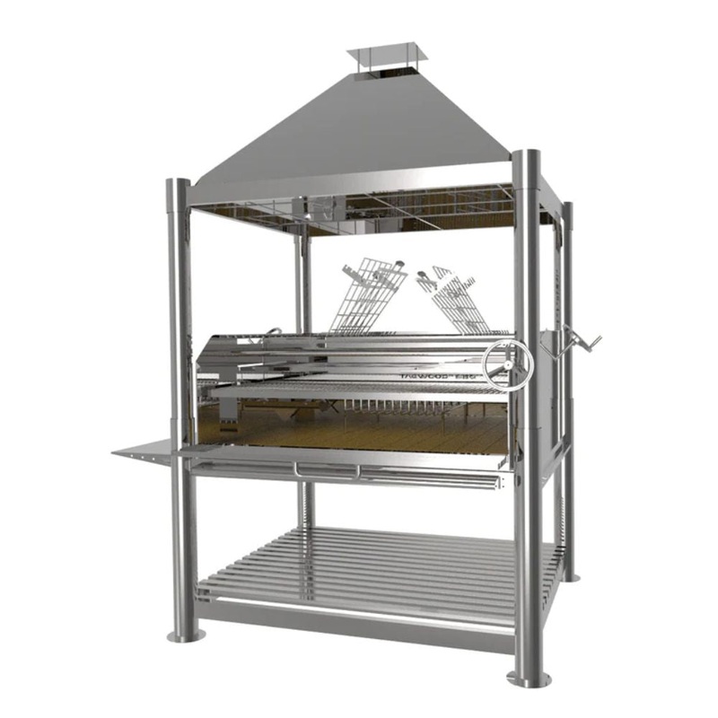 Tagwood BBQ22SS Argentine Wood Fire & Charcoal Freestanding Grill - "The Larger Beast"