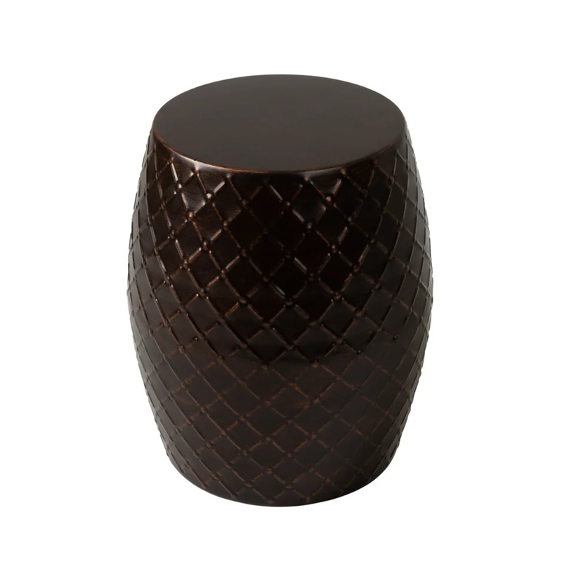 Well Traveled Living Bronze Finish Braga Metal Stool-Table-Container