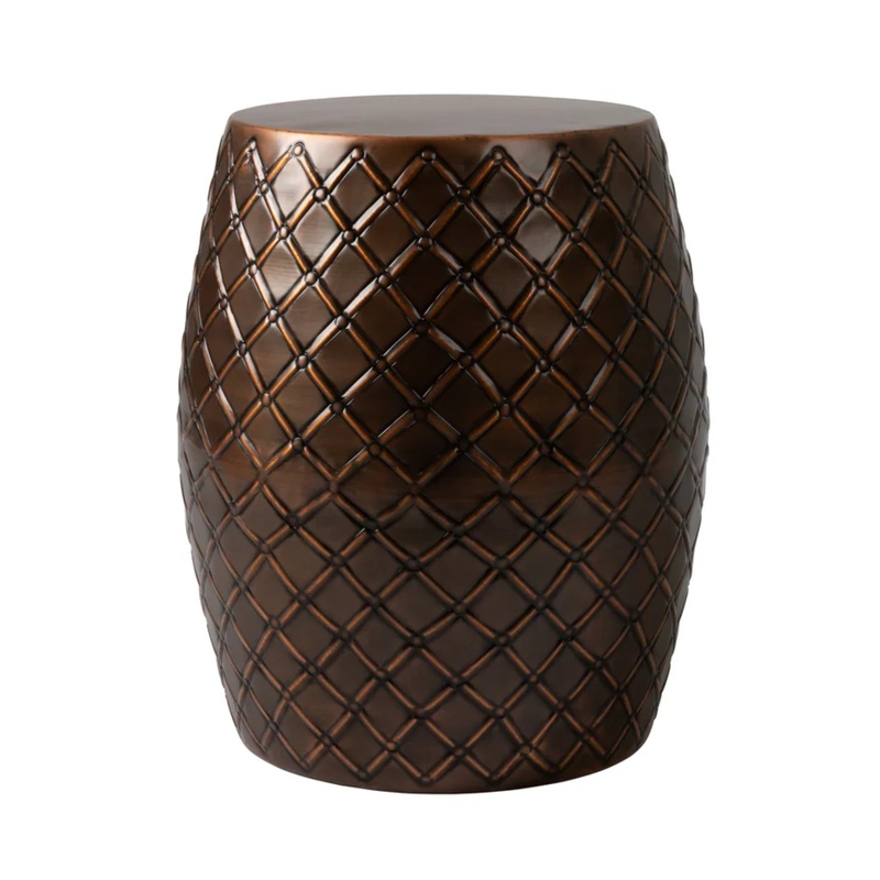 Well Traveled Living Copper Finish Braga Metal Stool-Table-Container