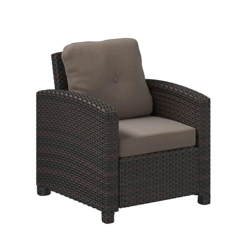 Well Traveled Living Miles Club Chair in Mocha Wicker