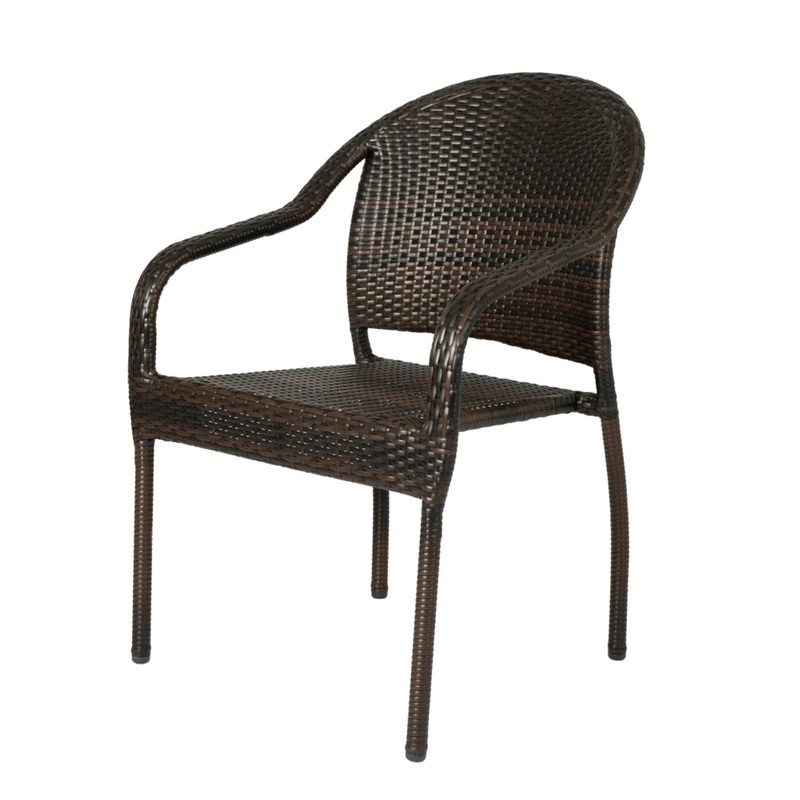 Well Traveled Living Rhodos Caf Chair in Mocha All-weather Wicker Set