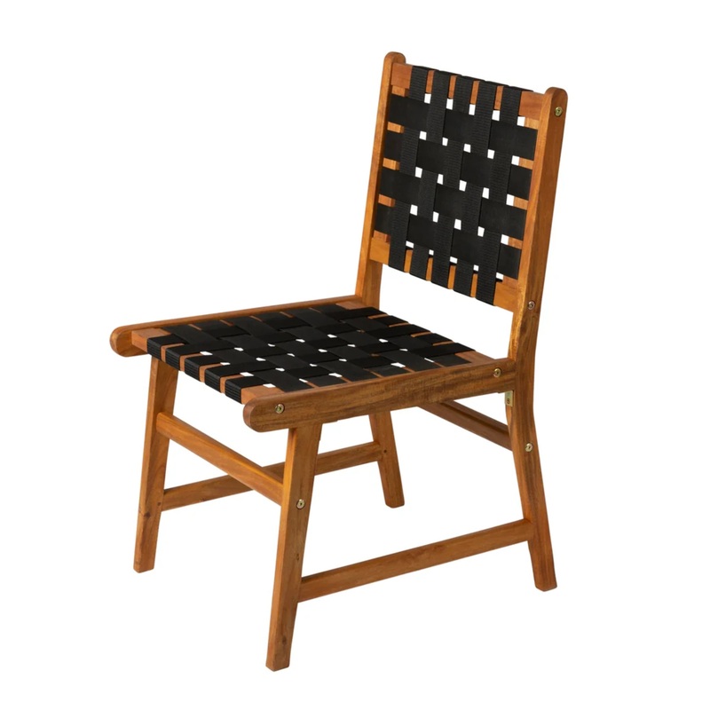 Well Traveled Living Sava Dining Side Chair in Black Webbing