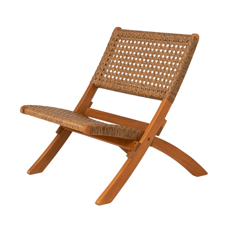 Well Traveled Living Sava Folding Chair in Tan Wicker