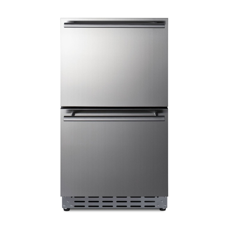Summit ADRD18OS 18" Wide Outdoor 2-Drawer All-Refrigerator, ADA Compliant