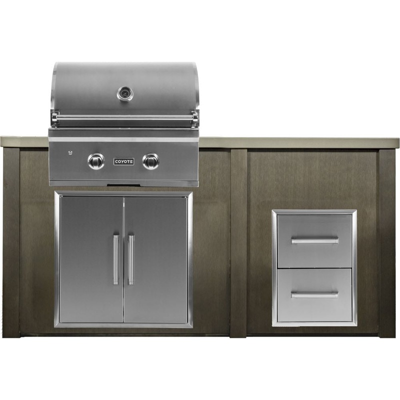 Haven Outdoor 66-Inch Outdoor Kitchen Island with 2 Drawer Cabinet Space