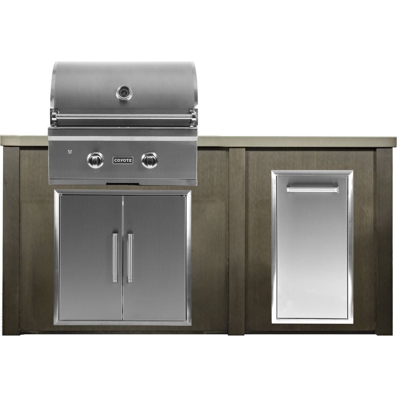 Haven Outdoor 66-Inch Outdoor Kitchen Island with Trash Center space