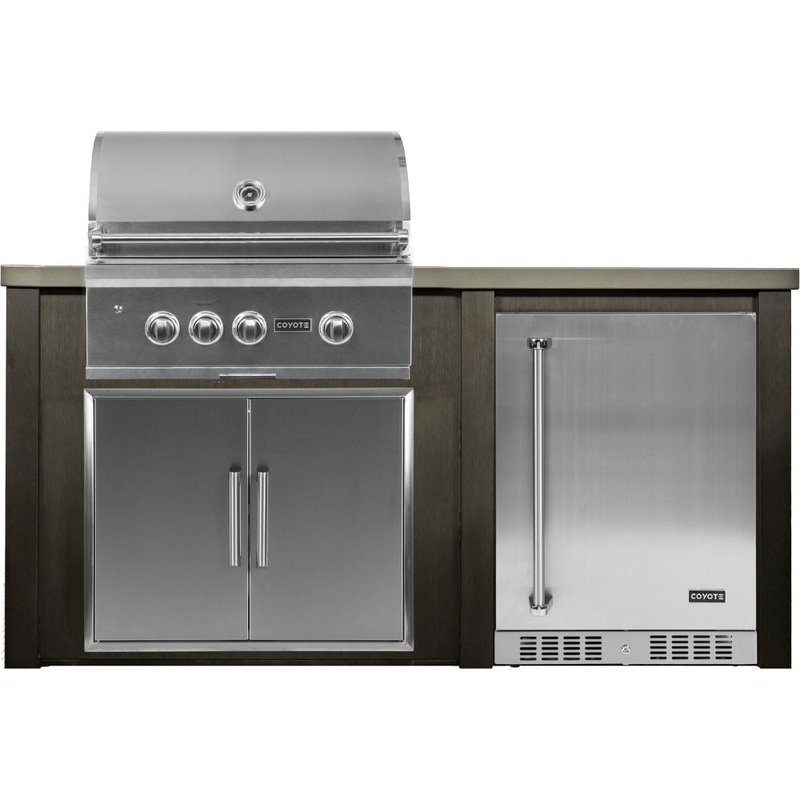 Haven Outdoor 72-Inch Outdoor Kitchen Island with 24-Inch Refrigerator spaces