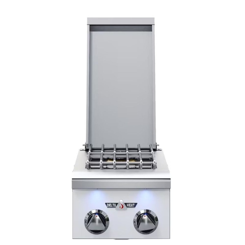 Delta Heat 12-Inch Built-In Gas Double Side Burner w/ White Control Panel