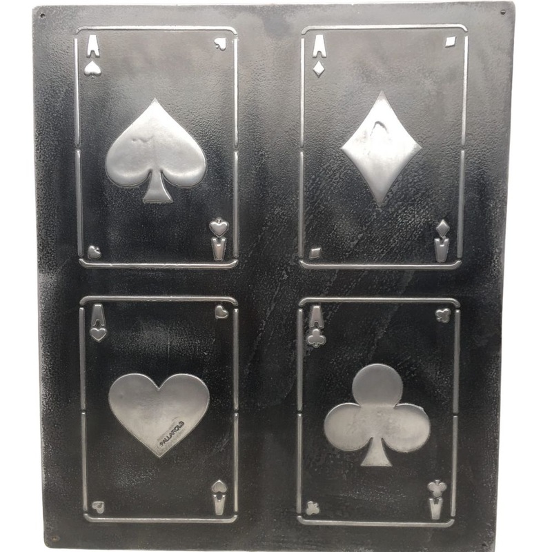 Pallarols Vintage Poker Cards Metael Sign, 20x24"