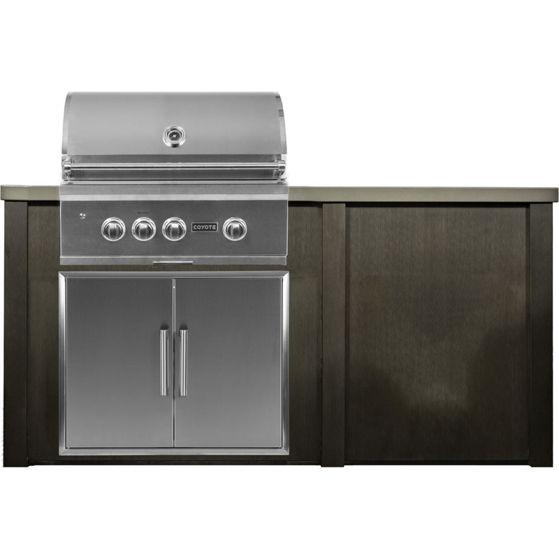 Haven 72-Inch Outdoor Kitchen Island with Plain Panel, Gas grill & Double Access Door