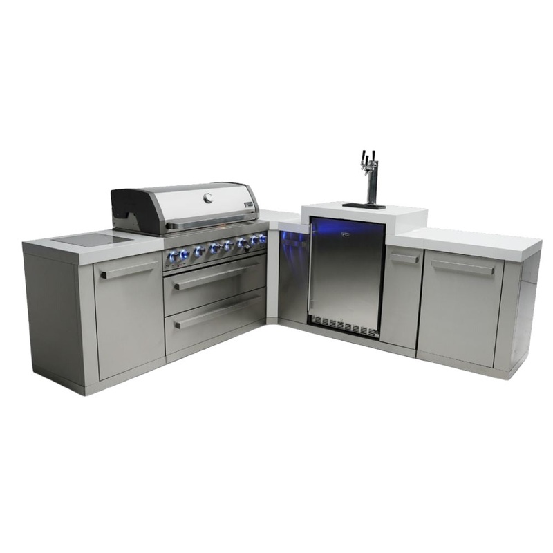 Mont Alpi MAi805-90KEG 6-Burner Island with 90-Degree Corner & Kegerator