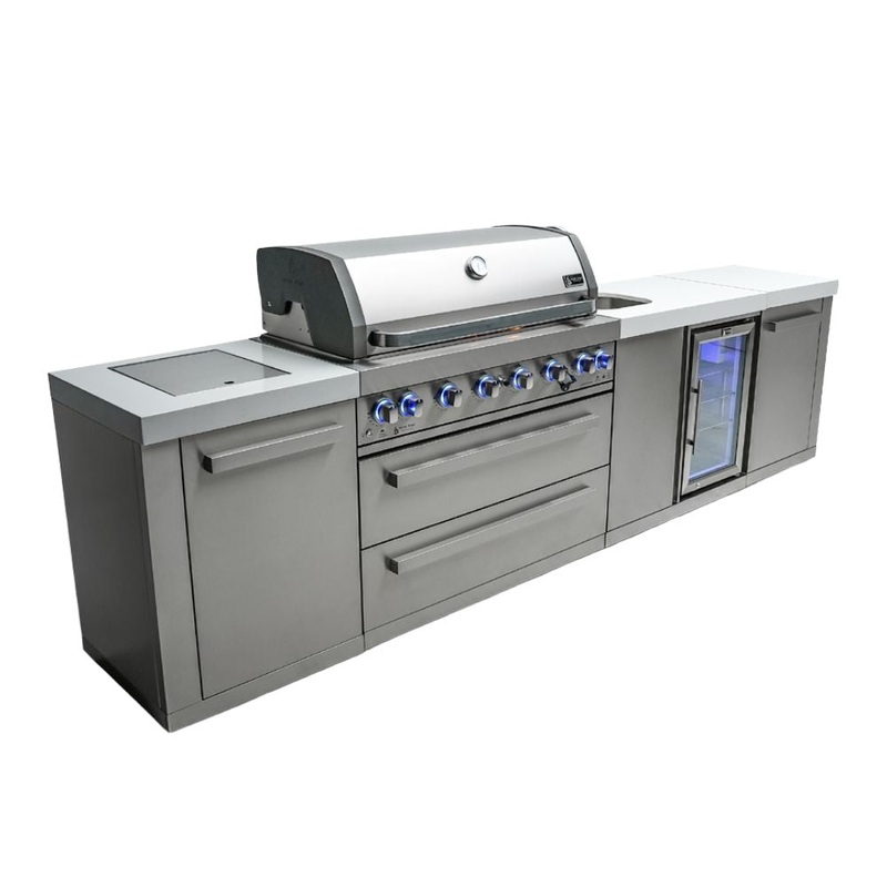 Mont Alpi MAi805-BEV Propane 6-Burner Island with Beverage Center