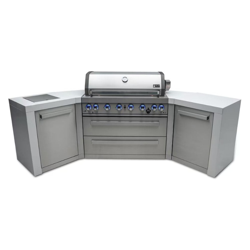 Mont Alpi MAi805-D45 6-Burner Deluxe Outdoor Kitchen Island with 45-Degree Corners