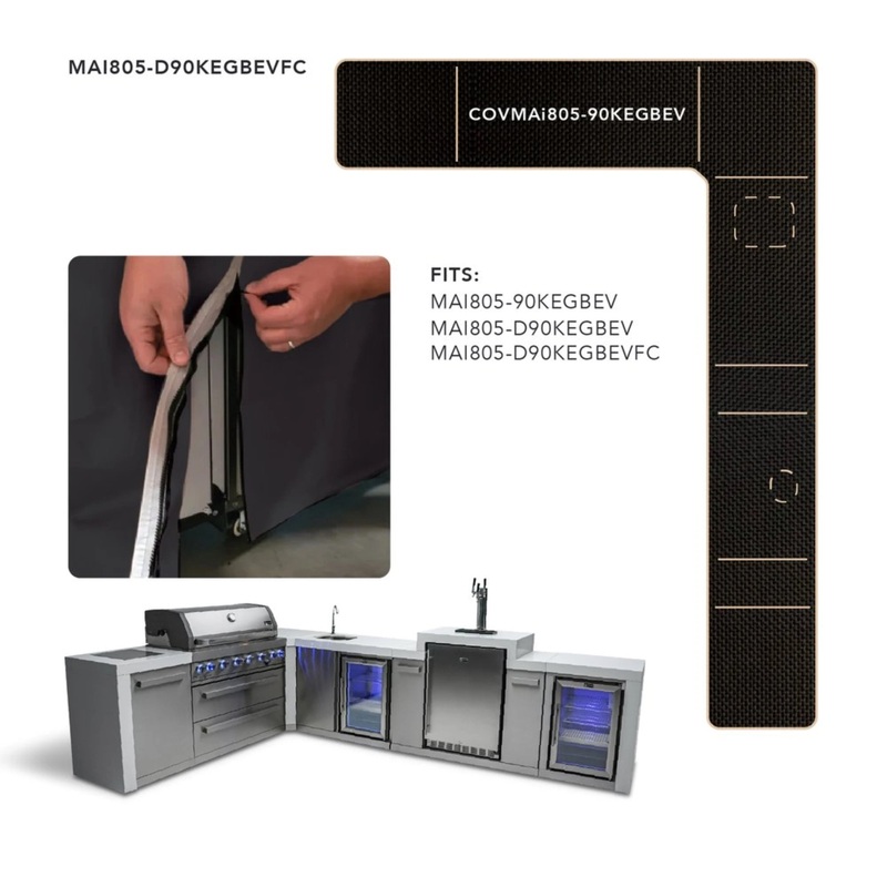 Mont Alpi COVMAi805-90KEGBEV Cover for MAi805 Islands w/ 90 Degree Corner, Beverage Center & Kegerator