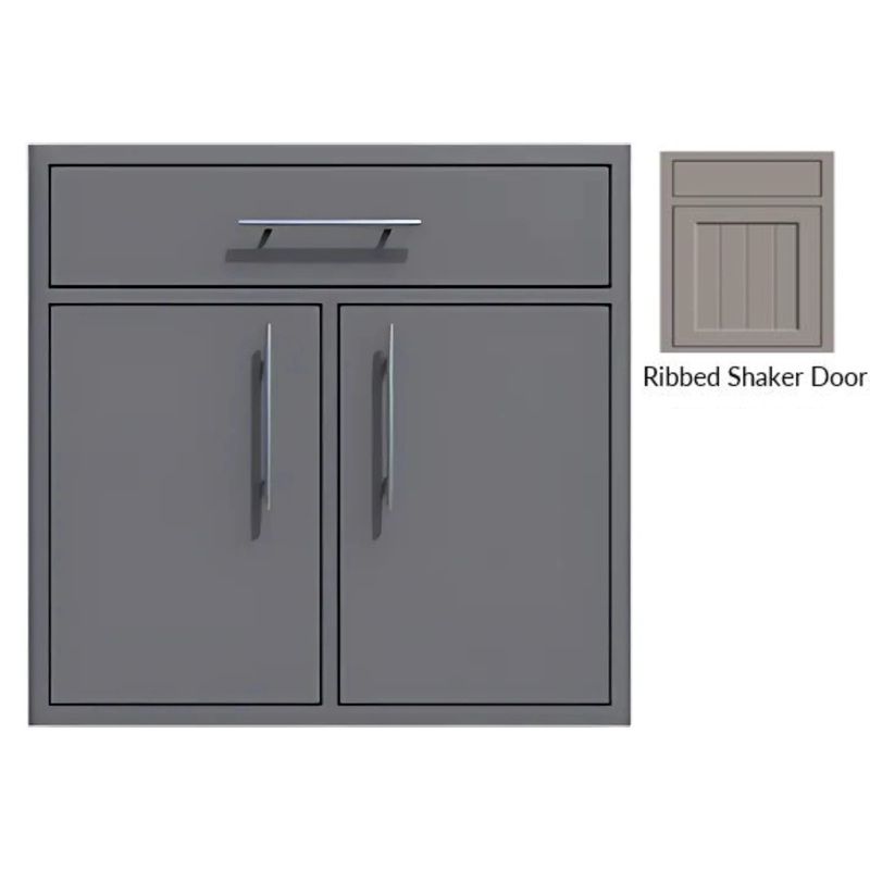 Challenger Designs Canyon Ribbed Shaker Style 40-Inch Double Access Door w/ Storage Drawer