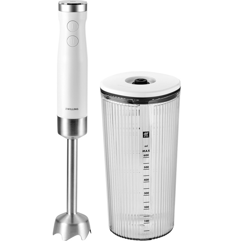 Zwilling Kitchen Stabmixer Enfinigy Stabmixer inkl. Becher u Vakuumdeckel silber Z1021604CH