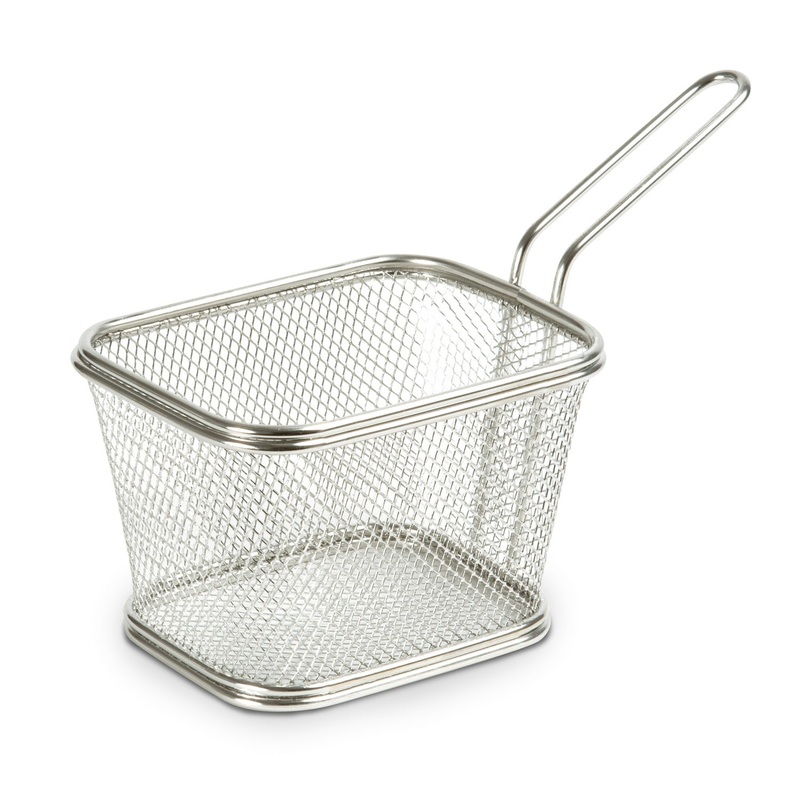 Schwarz Frittierkorb quadratisch