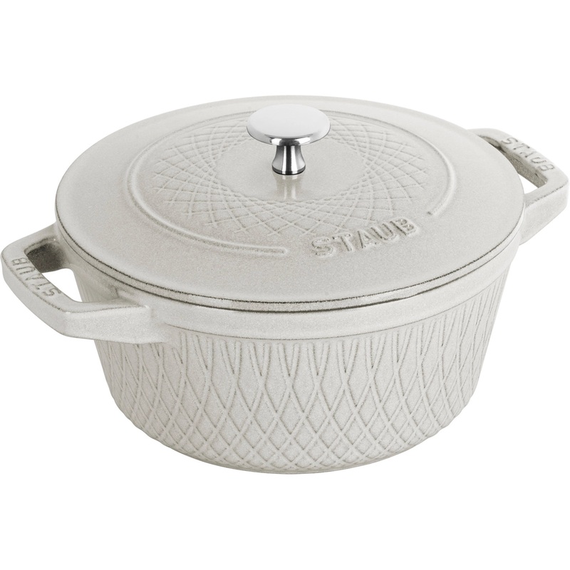 Staub Twisted Cocotte 20 cm, rund, Weisser Trffel, Gusseisen 2.29 S1023187