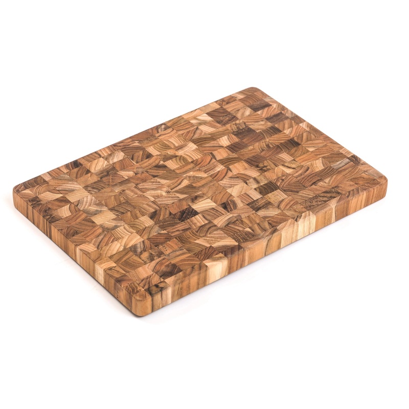 Teak Haus Servierbrett Teak "Scandi" Stirnholz Saftrille 36x26x2.5 cm TH801