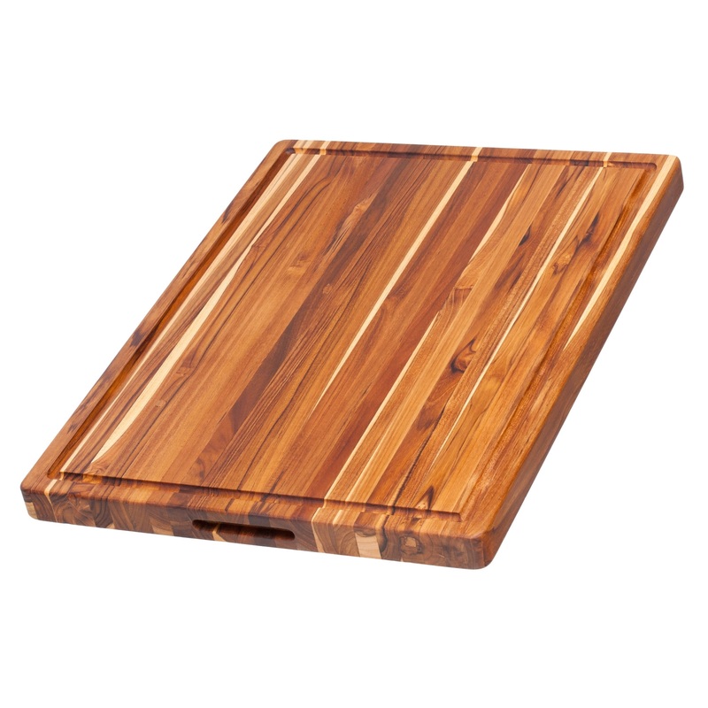 Teak Haus Teak Schneide- und Servierbrett mit Saftrille, 61x46x3.8 cm TH108