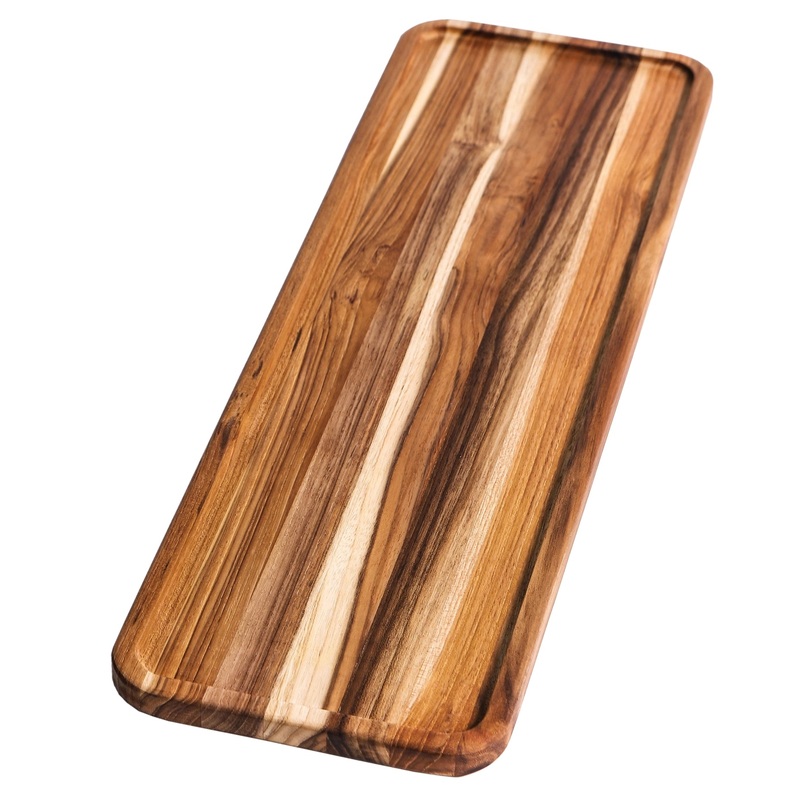 Teak Haus Teak Serviertablett mit schmalem Rand, rechteckig, 50x16x1.5cm TH1307