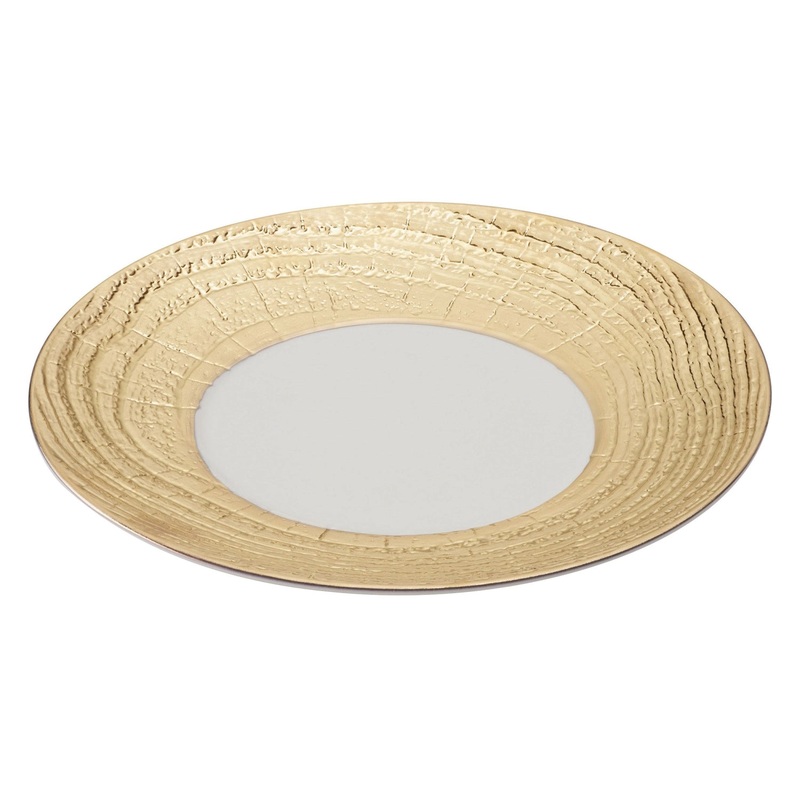 Revol Prsentationsteller rund, H: 3.4 cm,  31 cm, Elfenbein/Gold RE648603