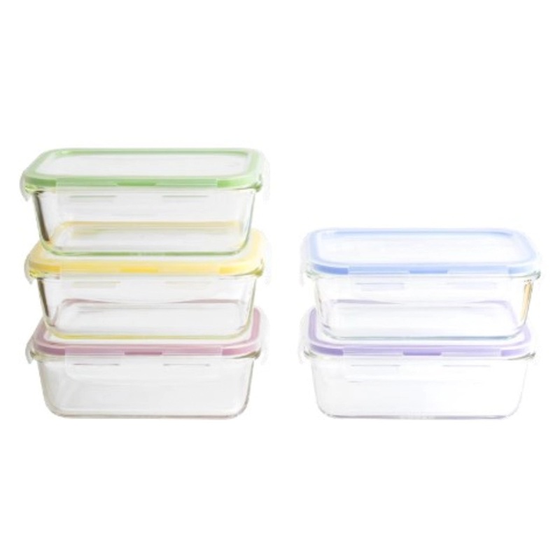 Pebbly Vorratsglas mit Plastikd., 850 ml PKV-5SRB 5er Set Pebbly