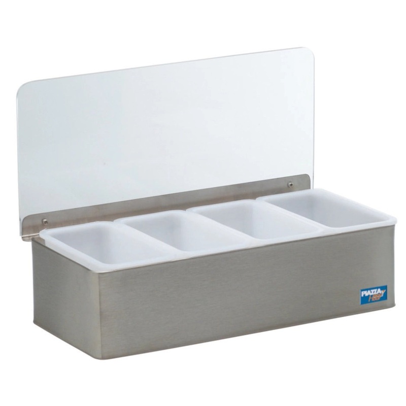 Piazza Zutatenbox Edelstahl mit 4 Behlter mittel 30x14x9cm P479804