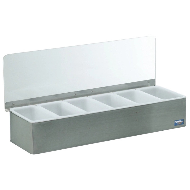 Piazza Zutatenbox Edelstahl mit 6 Behltern klein 45x15x9cm P479806