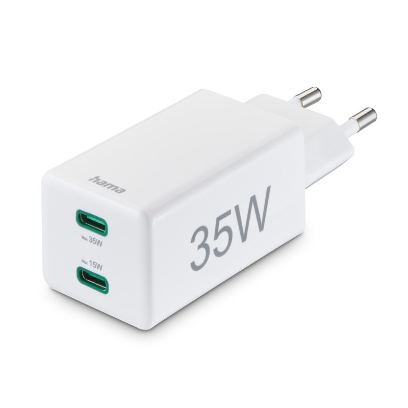 Hama Adapter Schnellladegert, 2x USB-C, PD/Qualcomm