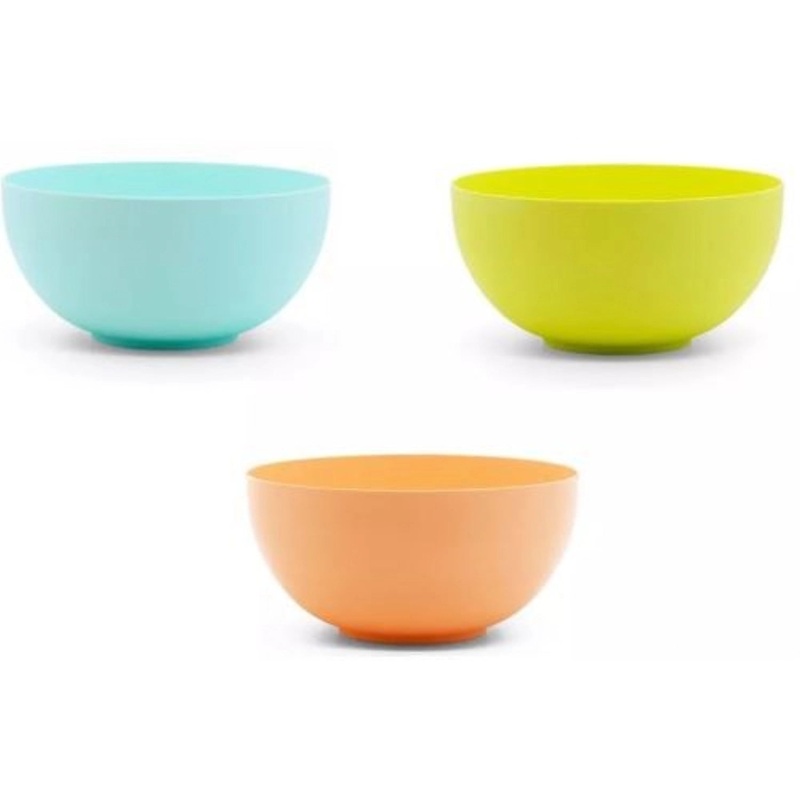 Pebbly 6er Set Schsseln  3 Farben D23.5cm 3.9L, grn, blau, peach MIX-SAL25-01