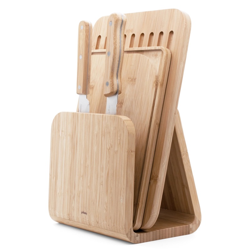 Pebbly Brot und Schneiden 5tlg. Pebbly Station , 2Bretter u 2Messer NBA230