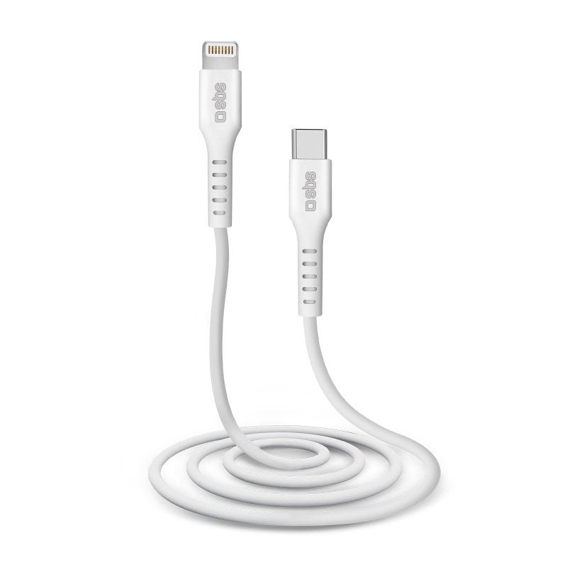 SBS Ladekabel USB-C - Lightning, weiss
