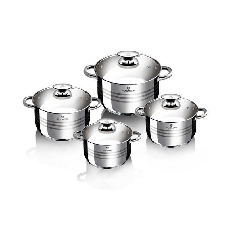 Blaumann Kchenbedarf Kochtopf Set 6.1L/3.6L/2.6L/1.9L Edelstahl Gourmet Line