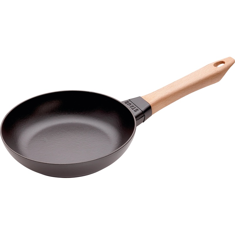 Staub Bratpfanne mit Holzgriff 20cm, Schwarz, Gusseisen 40511-950-0