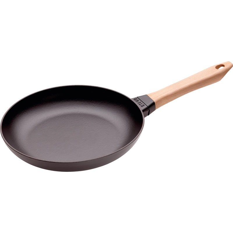 Staub Bratpfanne mit Holzgriff 26cm, Schwarz, Gusseisen 40511-952-0