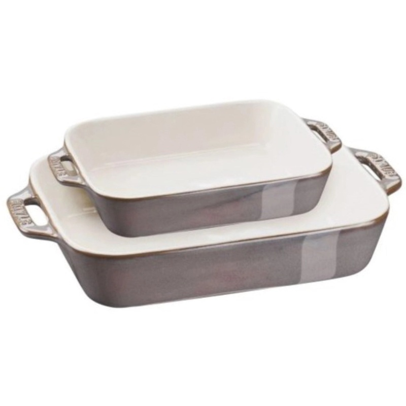 Staub Keramik Ofenformset 2er Set 20x16 & 27x20 cm, grau 40511-922-0