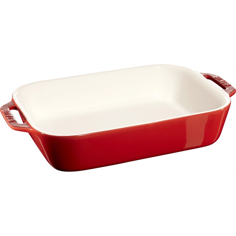 Staub Auflaufform 27x20 cm, rechteckig, Kirsch-Rot, Keramik 40510-809-0