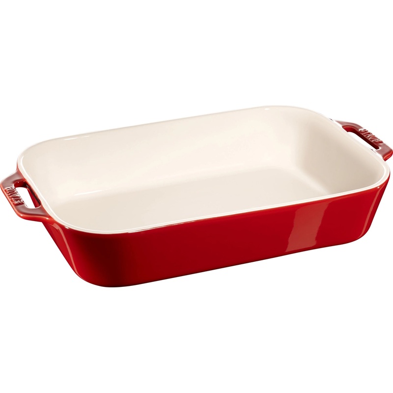 Staub Auflaufform 34x24 cm, rechteckig, Kirsch-Rot, Keramik 40511-148-0