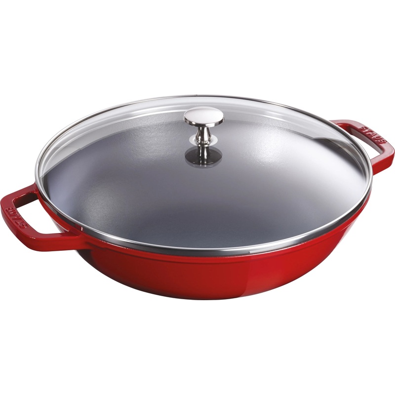 Staub Wok mit Glasdeckel Kirschrot 4.4 lt., 30 cm 40511-345-0